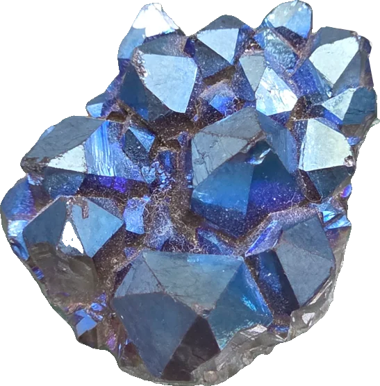 Pingente de drusa aura titânio azul, peça única